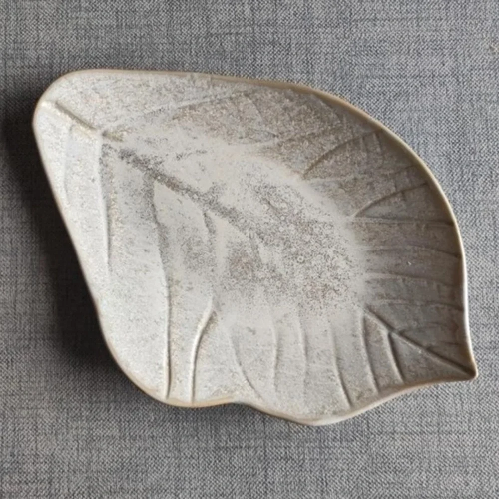 Anthropologie Oak Leaf Ceramic Side Dish